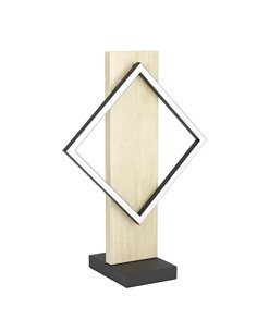 Lampe de table LED BOYAL 13W 1750Lm 3000K avec structure en bois et profil carré, noir/chêne