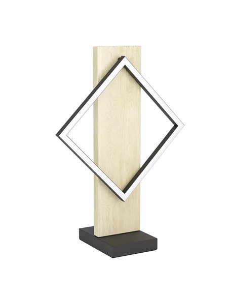 Lámpara de mesa LED con marco de madera y perfil cuadrado BOYAL 13W 1750Lm 3000K, negro/roble
