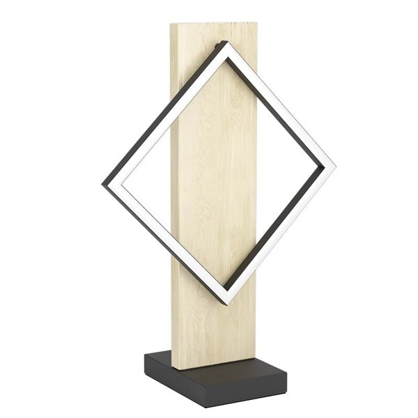 Lámpara de mesa LED con marco de madera y perfil cuadrado BOYAL 13W 1750Lm 3000K, negro/roble