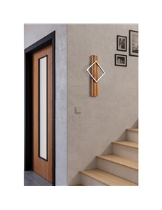 Aplique de pared LED BOYAL rústico 13W 1750Lm 3000K, negro/madera 560mm 2