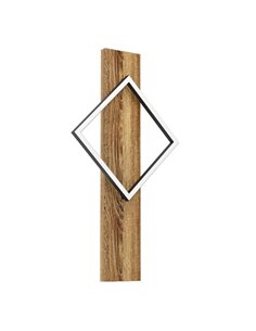 Aplique de pared LED BOYAL rústico 13W 1750Lm 3000K, negro/madera 560mm