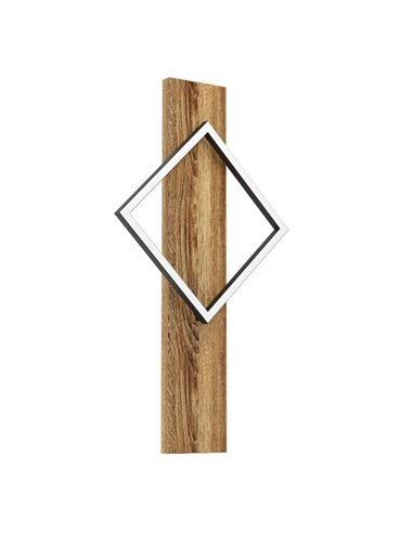 Aplique de pared LED BOYAL rústico 13W 1750Lm 3000K, negro/madera 560mm