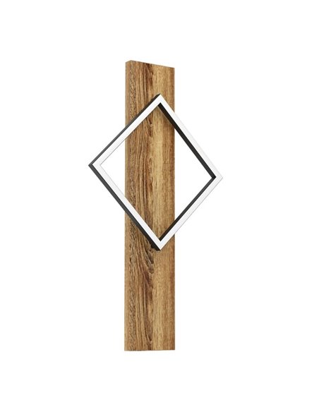 Aplique de pared LED BOYAL rústico 13W 1750Lm 3000K, negro/madera 560mm
