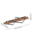 Lámpara de techo con 2 perfiles cuadrados LED BOYAL rústica 24W 1700Lm 3000K, negro/madera 780mm