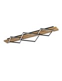 Lámpara de techo con 3 perfiles cuadrados LED BOYAL rústica 37,5W 5100Lm 3000K, negro/madera 1010mm