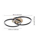 Plafón de techo LED inteligente 2 aros LOMALTAS-Z 20W 2300Lm CCT regulable, base madera 780mm