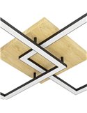 Plafón de techo LED inteligente con 2 cuadrados LOMALTAS-Z 30W 3600Lm CCT regulable, nbase madera 980mm