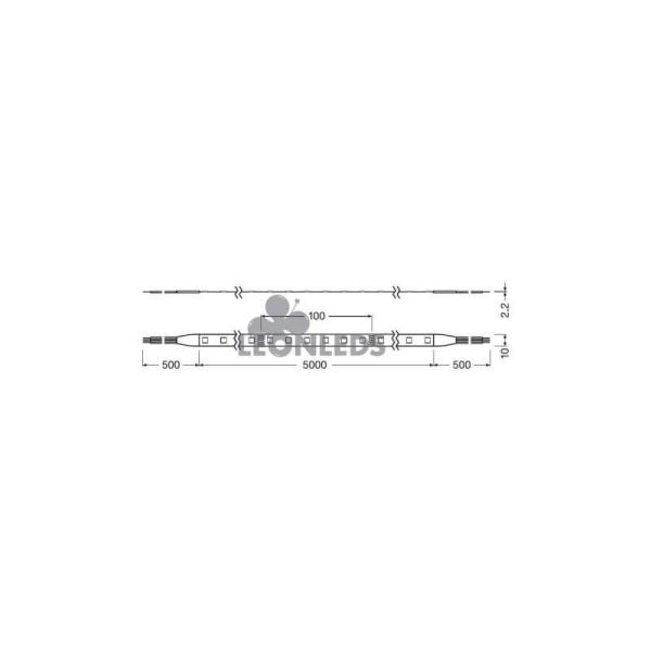 Dimensiones Tira LED RGB 24V IP65 IP20 Value RGB-500 LedVance | LeonLeds