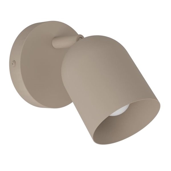 Aplique de pared con foco orientable minimalista TILSTON, E14 (no incl.) acero arena