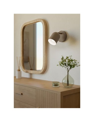 Aplique de pared con foco orientable minimalista TILSTON, E14 (no incl.) acero arena