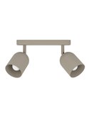 Luminária de faixa Tilston com 2 spots ajustáveis, soquete E14 (não incluído), aço areia 280mm