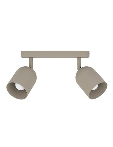 Regleta con 2 focos orientables TILSTON, E14 (no incl.), acero arena 280mm