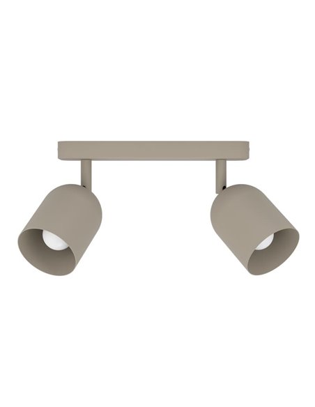Luminária de faixa Tilston com 2 spots ajustáveis, soquete E14 (não incluído), aço areia 280mm