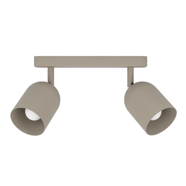 Luminária de faixa Tilston com 2 spots ajustáveis, soquete E14 (não incluído), aço areia 280mm