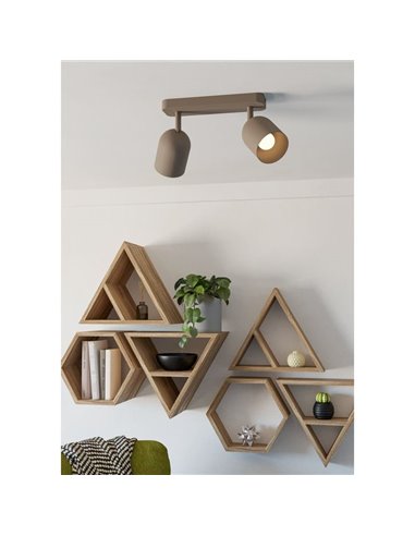 Luminária de faixa Tilston com 2 spots ajustáveis, soquete E14 (não incluído), aço areia 280mm