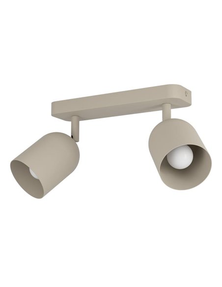 Réglette LED Tilston avec 2 spots orientables, culot E14 (non fourni), acier sablé 280 mm