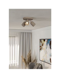 Regleta con 3 focos orientables TILSTON, E14 (no incl.) acero arena, 40W, 210mm 2