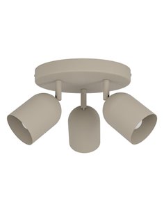 Regleta con 3 focos orientables TILSTON, E14 (no incl.) acero arena, 40W, 210mm