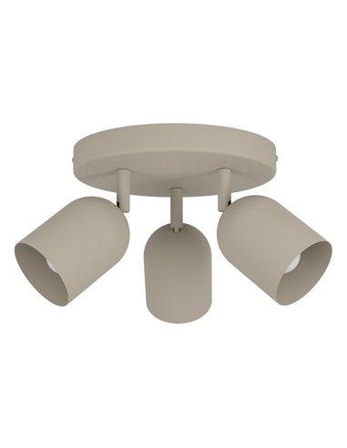 Regleta con 3 focos orientables TILSTON, E14 (no incl.) acero arena, 40W, 210mm