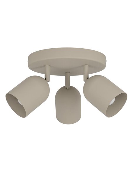 Regleta con 3 focos orientables TILSTON, E14 (no incl.) acero arena, 40W, 210mm