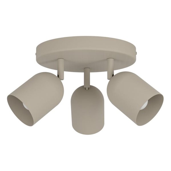 Regleta con 3 focos orientables TILSTON, E14 (no incl.) acero arena, 40W, 210mm