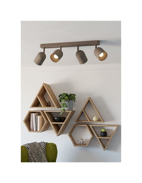 Luminária de teto Tilston com 4 spots E14, metal cor areia, 4 x 40W, 720mm