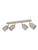 Regleta de techo con 4 focos E14 TILSTON, metal color arena, 4×40W, 720mm