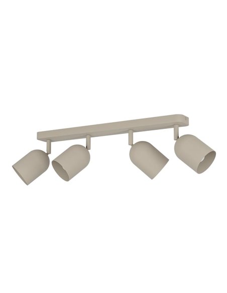 Regleta de techo con 4 focos E14 TILSTON, metal color arena, 4×40W, 720mm