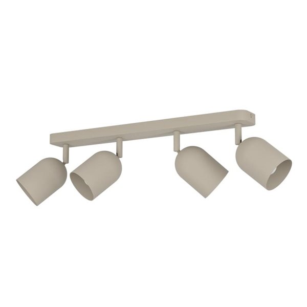 Regleta de techo con 4 focos E14 TILSTON, metal color arena, 4×40W, 720mm