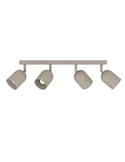 Regleta de techo con 4 focos E14 TILSTON, metal color arena, 4×40W, 720mm