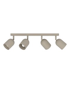 Regleta de techo con 4 focos E14 TILSTON, metal color arena, 4×40W, 720mm