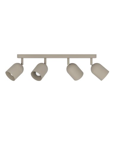 Regleta de techo con 4 focos E14 TILSTON, metal color arena, 4×40W, 720mm