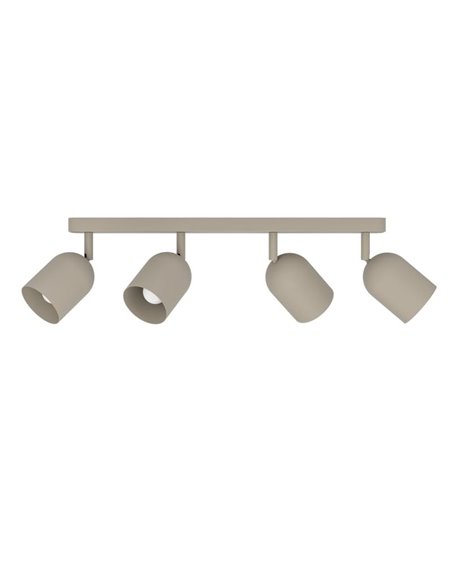 Regleta de techo con 4 focos E14 TILSTON, metal color arena, 4×40W, 720mm