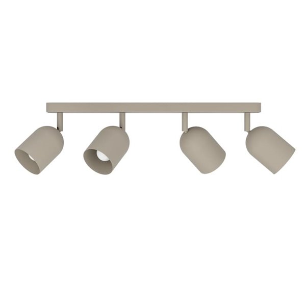 Regleta de techo con 4 focos E14 TILSTON, metal color arena, 4×40W, 720mm