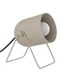 Luminária de mesa E14 TILSTON com foco ajustável, acabamento em metal cor areia, 145 mm de altura.