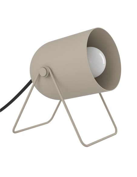 Lámpara de mesa con foco orientable E14 TILSTON, metal color arena, 145mm altura