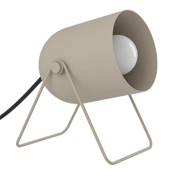 Lámpara de mesa con foco orientable E14 TILSTON, metal color arena, 145mm altura