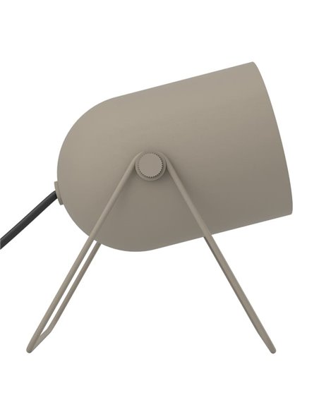 Luminária de mesa E14 TILSTON com foco ajustável, acabamento em metal cor areia, 145 mm de altura.