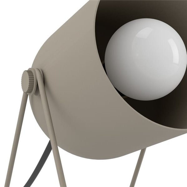 Lampe de table E14 TILSTON à focalisation réglable, couleur métal sable, hauteur 145 mm