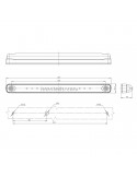 Dimensiones Barra LED Ambar de advertencia | Barra LED advertencia LED | LeonLeds Iluminación