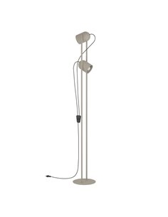 Lampadaire avec 2 spots orientables E14 TILSTON, métal couleur sable, 2×40W, 1425 mm
