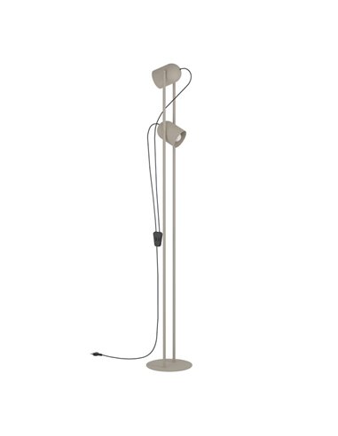 Lampadaire avec 2 spots orientables E14 TILSTON, métal couleur sable, 2×40W, 1425 mm