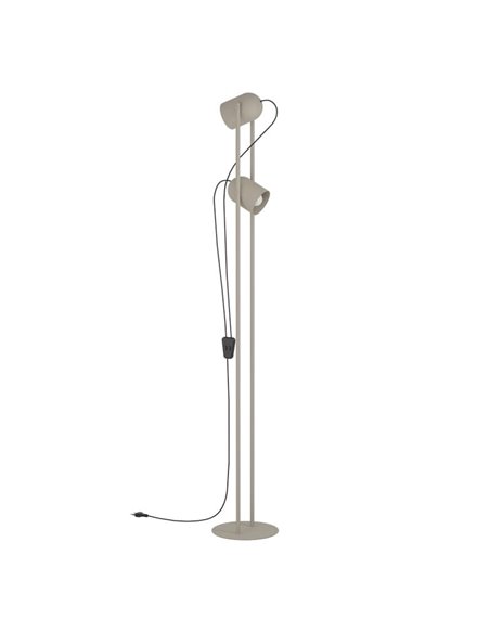 Lámpara de pie con 2 focos orientables E14 TILSTON, metal color arena, 2×40W, 1425mm