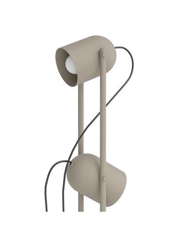 Lampadaire avec 2 spots orientables E14 TILSTON, métal couleur sable, 2×40W, 1425 mm
