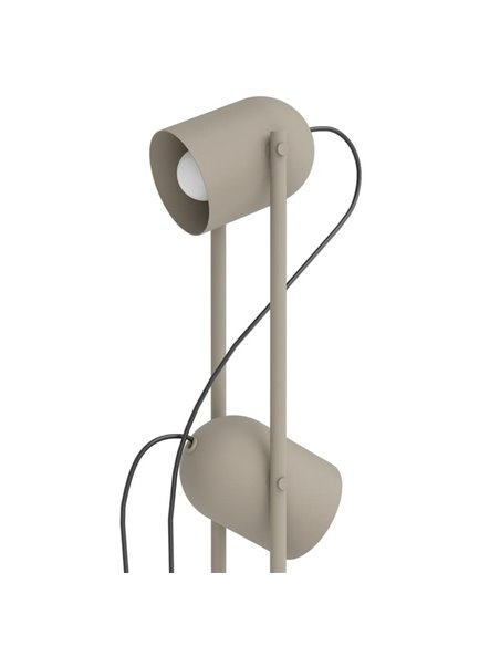 Luminária de chão com 2 spots ajustáveis E14 TILSTON, metal cor areia, 2×40W, 1425mm