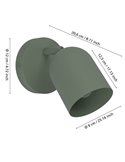 Aplique de parede com foco orientável TILSTON, E14 (sem incl.) verde musgo 120×155mm
