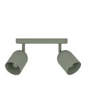 Regleta con 2 focos orientables TILSTON E14 (no incl), verde musgo 280×80×205mm