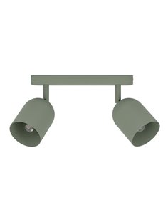 Regleta con 2 focos orientables TILSTON E14 (no incl), verde musgo 280×80×205mm