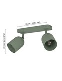 Faixa de luz ajustável Tilston E14 com 2 spots (não incluídos), verde musgo, 280×80×205mm