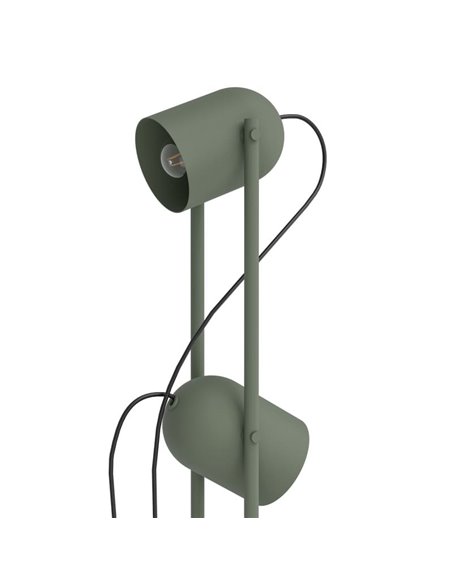Luminária de chão TILSTON com 2 spots ajustáveis, soquete E14 (não incluso), verde musgo, 130×125×1425mm